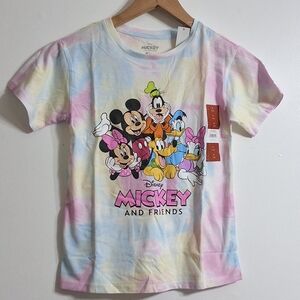Disney Girls Mickey & Friends Tie Dye Graphic T-Shirt,Size Medium (7/8), NWT